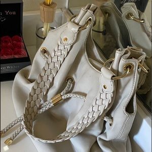 White michael kors hand bag